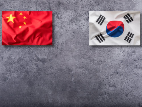 中国と韓国の国旗